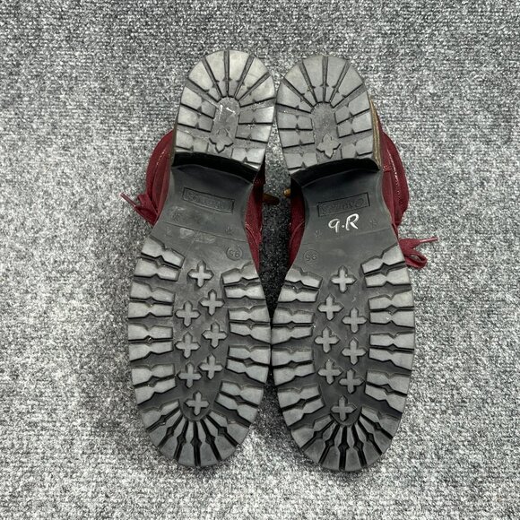 Carlos Santana Gibson Ankle Boots Women's 9.5 Maroon Lace Up Block Heel Booties - Picture 10 of 12